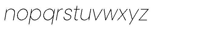 Cavren Sans Thin Slanted Font LOWERCASE