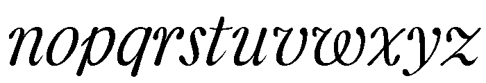 CalisteDisplayLimited Semilightitalic Font LOWERCASE