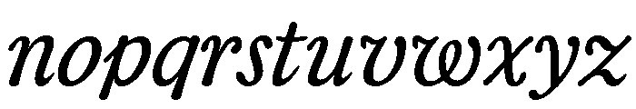 CalisteTextLimited Regularitalic Font LOWERCASE