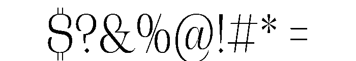 CampaignSerifCondensed Light Font OTHER CHARS