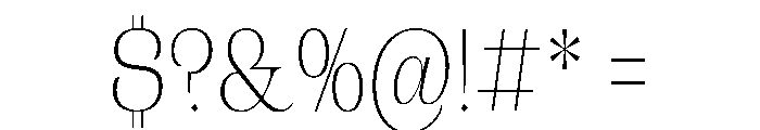 CampaignSerifCondensed Thin Font OTHER CHARS