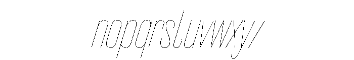Caslon Doric Condensed Hairline Italic Font LOWERCASE