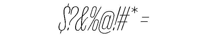 Caslon Doric Condensed Light Italic Font OTHER CHARS