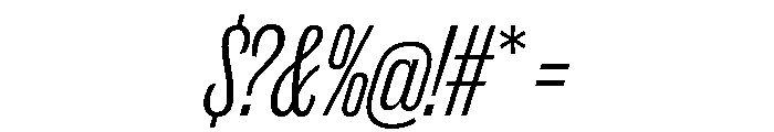 Caslon Doric Condensed Regular Italic Font OTHER CHARS