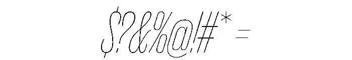 Caslon Doric Condensed Round Hairline Italic Font OTHER CHARS