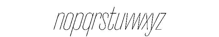 Caslon Doric Condensed Round Hairline Italic Font LOWERCASE