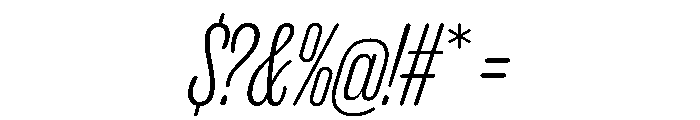 Caslon Doric Condensed Round Light Italic Font OTHER CHARS