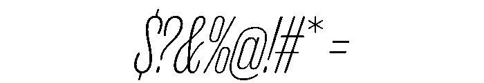 Caslon Doric Condensed Round Thin Italic Font OTHER CHARS