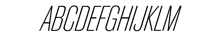 Caslon Doric Condensed Round Thin Italic Font UPPERCASE