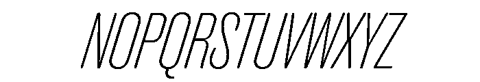 Caslon Doric Condensed Round Thin Italic Font UPPERCASE