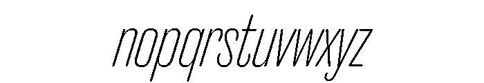 Caslon Doric Condensed Round Thin Italic Font LOWERCASE
