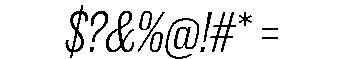 Caslon Doric Condensed Text Light Italic Font OTHER CHARS