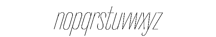 Caslon Doric Condensed Thin Italic Font LOWERCASE