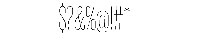 Caslon Doric Condensed Thin Font OTHER CHARS
