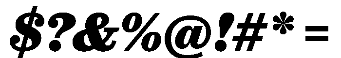 Caslon Ionic Extrabold Italic Font OTHER CHARS