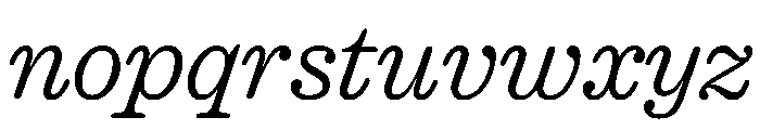 Caslon Ionic Rounded Light Italic Font LOWERCASE