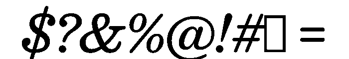 Caslon Ionic Rounded Regular Italic Font OTHER CHARS