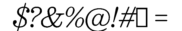 Caslon Ionic Rounded Thin Italic Font OTHER CHARS