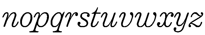 Caslon Ionic Rounded Thin Italic Font LOWERCASE