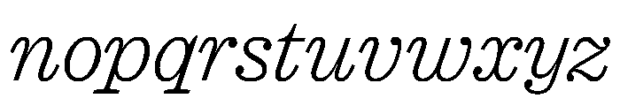 Caslon Ionic Thin Italic Font LOWERCASE