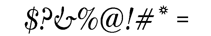 Caledonia CC Display Regular Italic Font OTHER CHARS