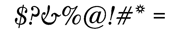 Caledonia CC Subhead Regular Italic Font OTHER CHARS