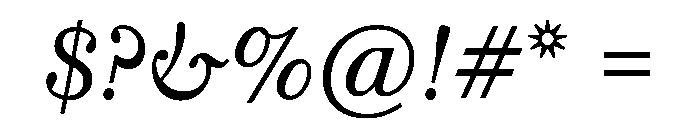 Caledonia CC Text Regular Italic Font OTHER CHARS