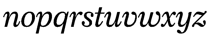 Caledonia CC Text Regular Italic Font LOWERCASE