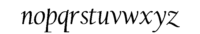 Californian Text Regular Italic Font LOWERCASE