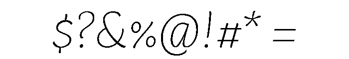 Capucine Thin Italic Font OTHER CHARS