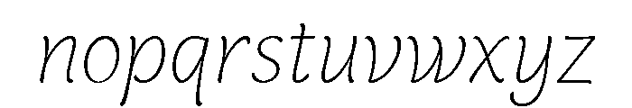 Capucine Thin Italic Font LOWERCASE