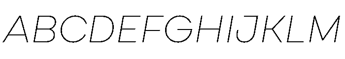 Cardium Wide Thin Italic Font UPPERCASE