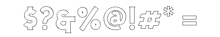 Cavalcade Outline Font OTHER CHARS