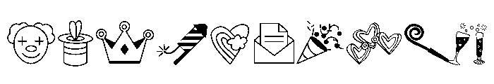 Celebration Party Set Font OTHER CHARS