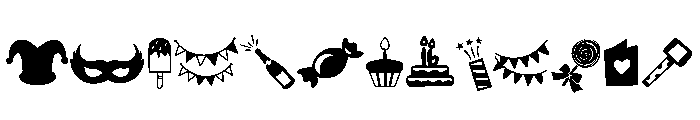 Celebration Party Set Font LOWERCASE
