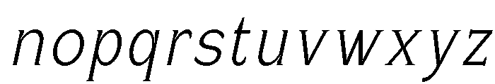 Celvor Edition Thin Italic Font LOWERCASE
