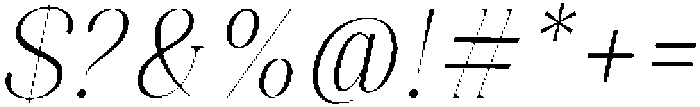 Celima Extra Light Condensed Slanted otf (200) Font OTHER CHARS