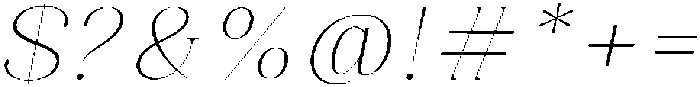 Celima Thin Expanded Slanted otf (100) Font OTHER CHARS