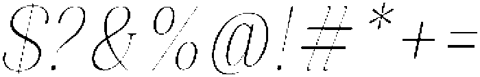 Celima Thin Extra Condensed Slanted otf (100) Font OTHER CHARS