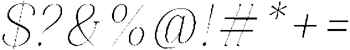 Celima Thin Semi Condensed Slanted otf (100) Font OTHER CHARS