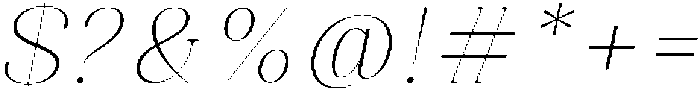 Celima Thin Semi Expanded Slanted otf (100) Font OTHER CHARS