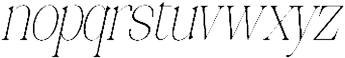 Celima Thin Ultra Condensed Slanted otf (100) Font LOWERCASE