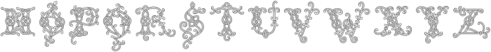 Celtic Monograms Three Lines otf (400) Font UPPERCASE