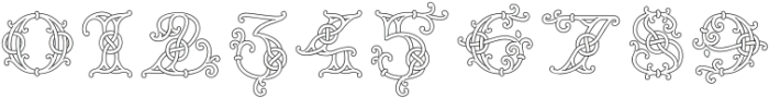 Celtic Monograms Two Lines otf (400) Font OTHER CHARS