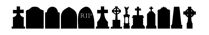 Cemetery Icons Font LOWERCASE