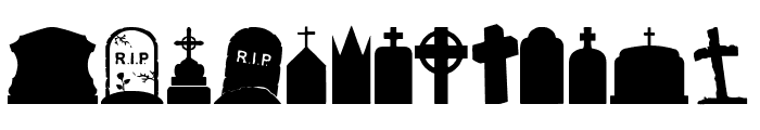 Cemetery Icons Font LOWERCASE