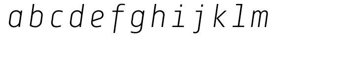 Centima Mono Light Italic Font LOWERCASE