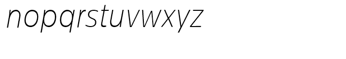 Centrale Sans Condensed Thin Italic Font LOWERCASE