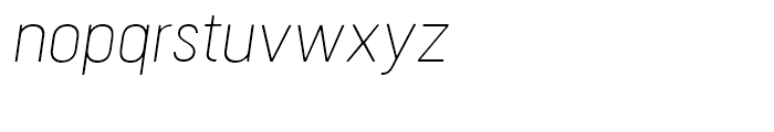 Cervino ExtraLight Expanded Italic Font LOWERCASE