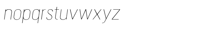 Cervino Thin Expanded Italic Font LOWERCASE